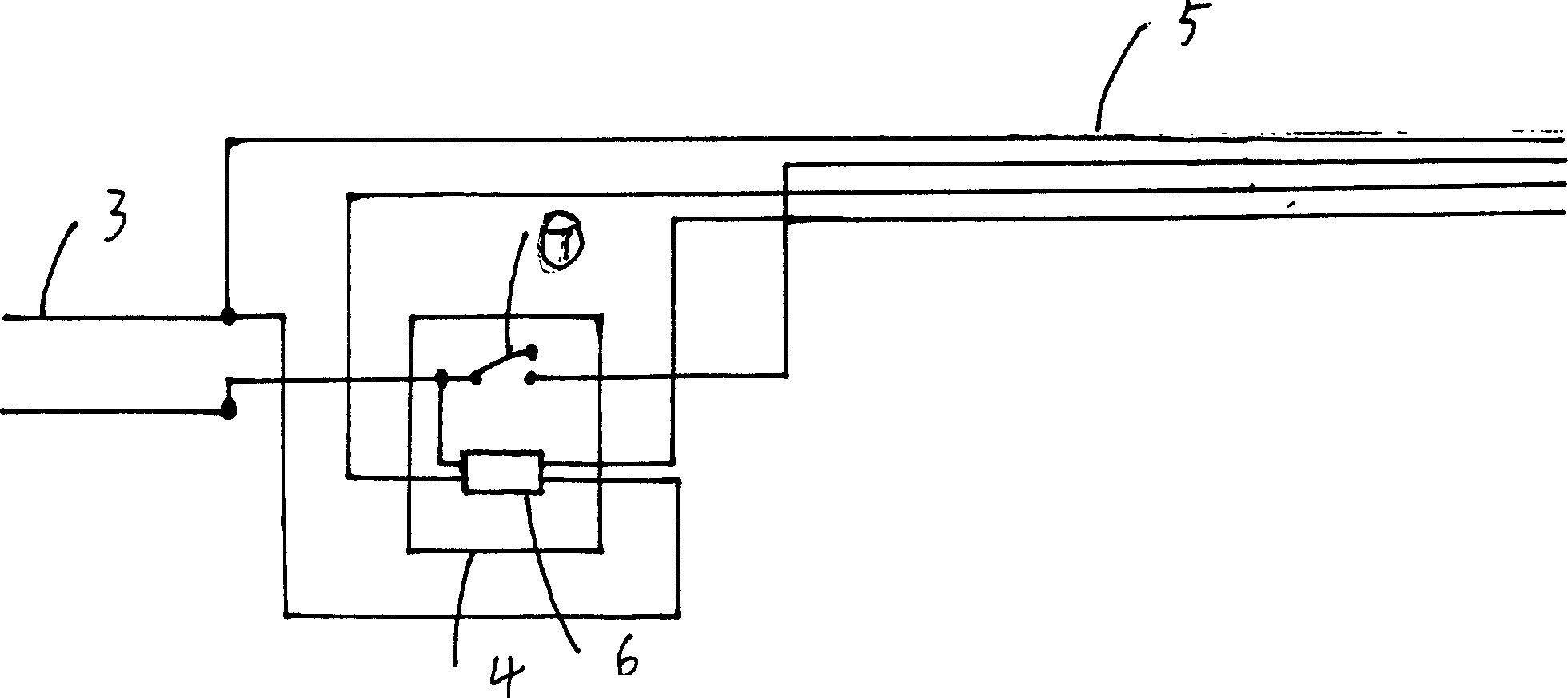 Power cut auto-lamp turning-off unlimited multi-controlled wall switch with double-colour indicating lamp