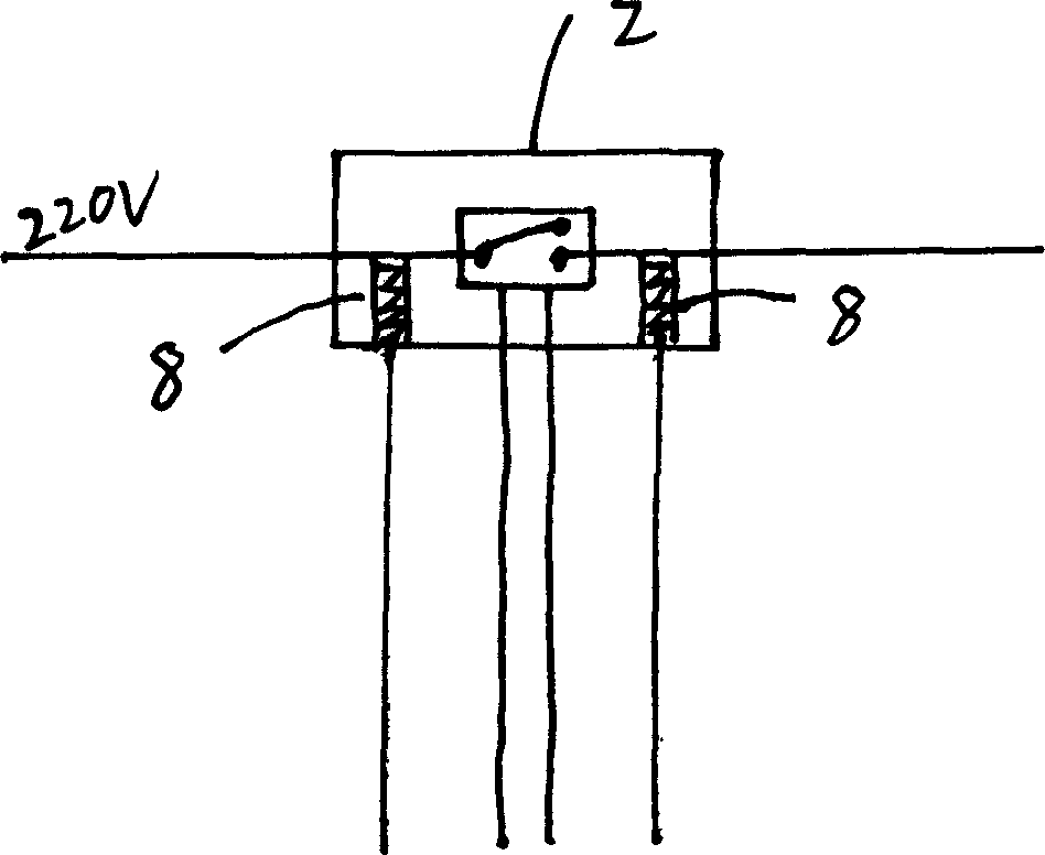 Power cut auto-lamp turning-off unlimited multi-controlled wall switch with double-colour indicating lamp