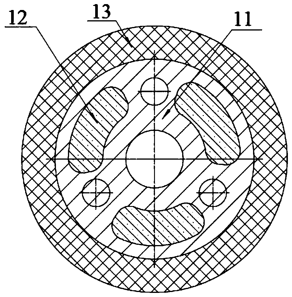 Wiring structure for piezoelectric hydrophone array