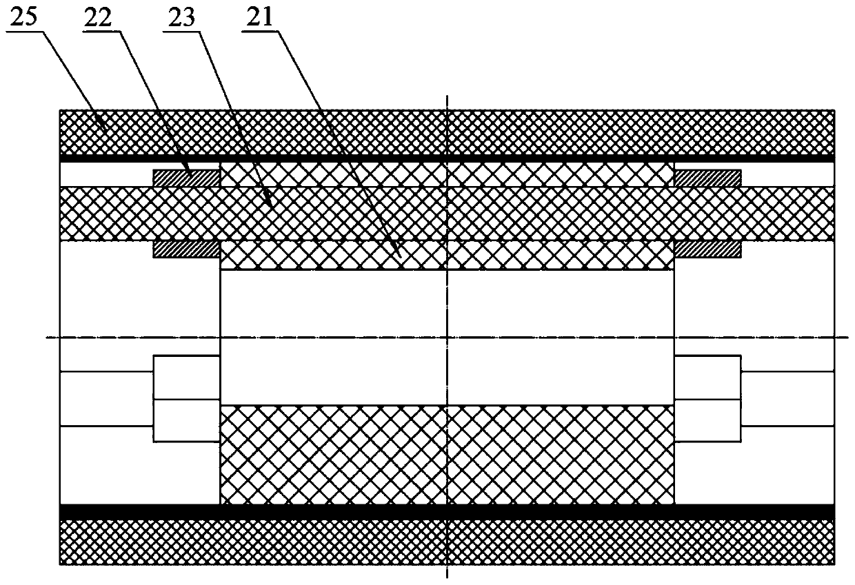 Wiring structure for piezoelectric hydrophone array