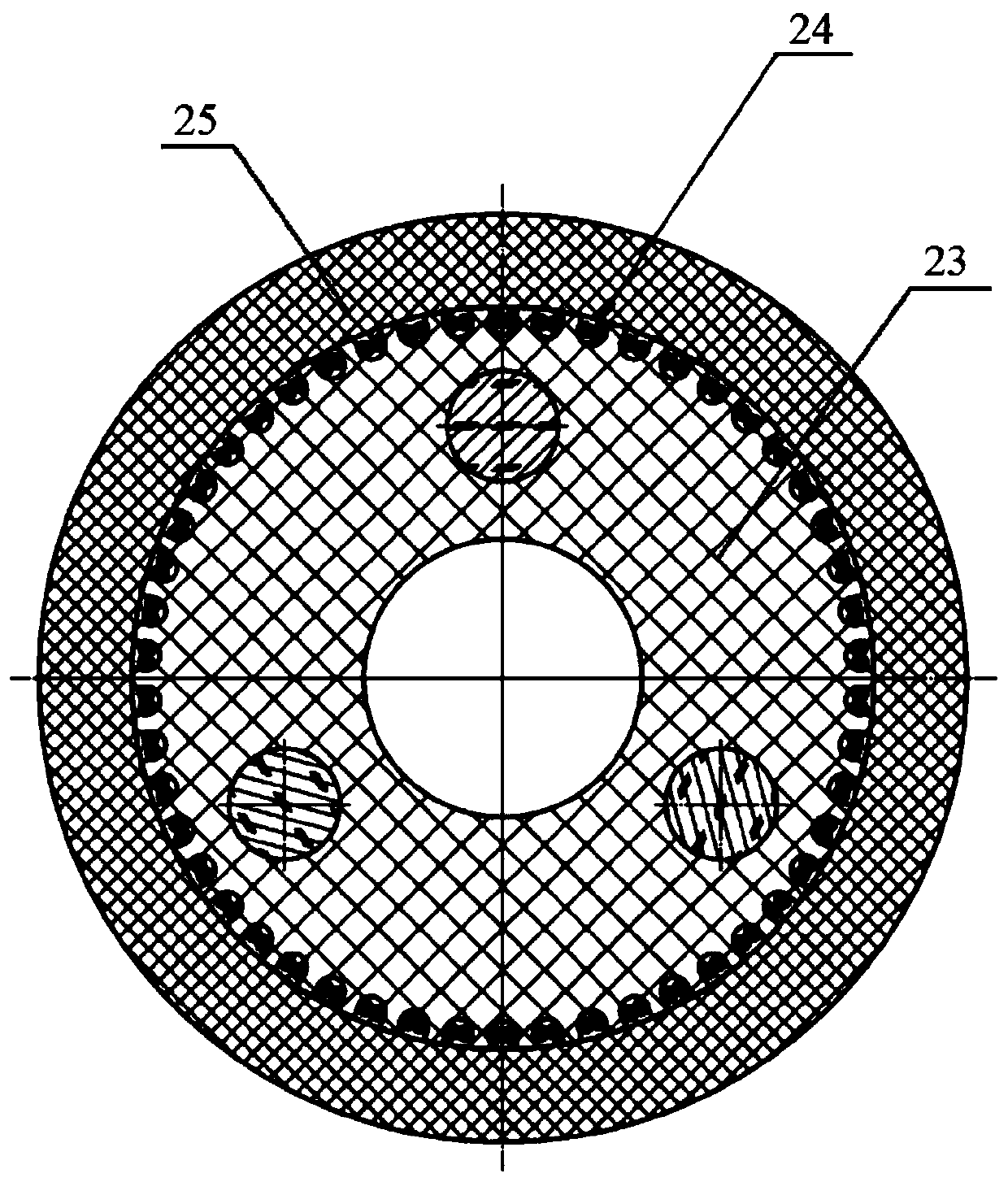 Wiring structure for piezoelectric hydrophone array