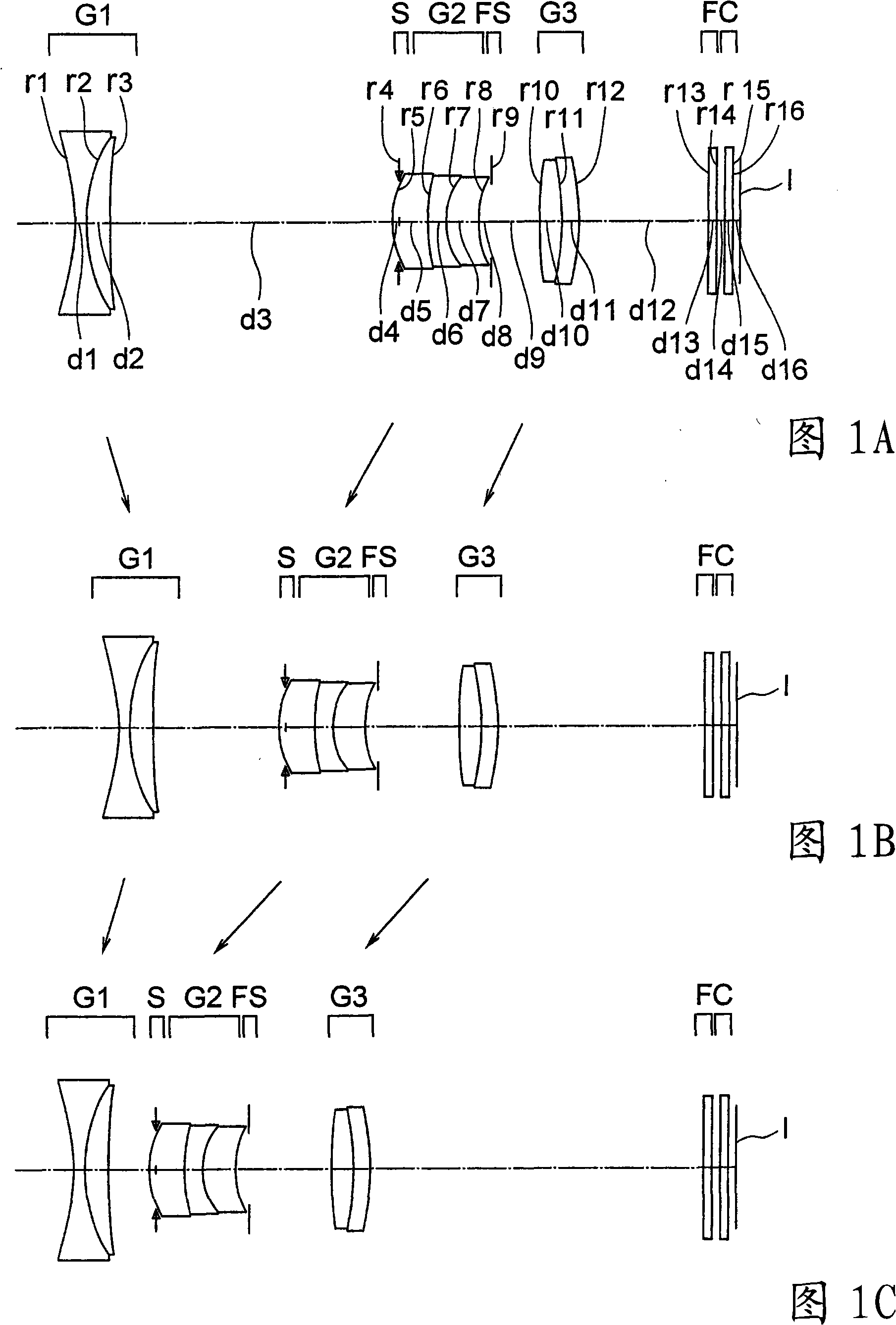 Three-unit zoom lens and imaging device equipped therewith