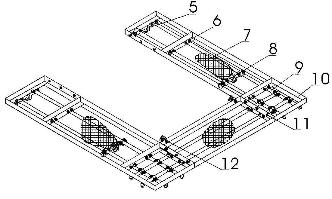 Track type tower crane attaching platform device