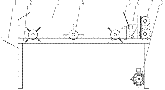 Quantitative feeding device for corn stalk husk-stuff separator