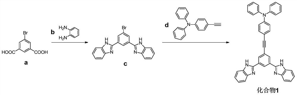 Benzimidazole derivative and application thereof in detection of nitroaromatic explosives