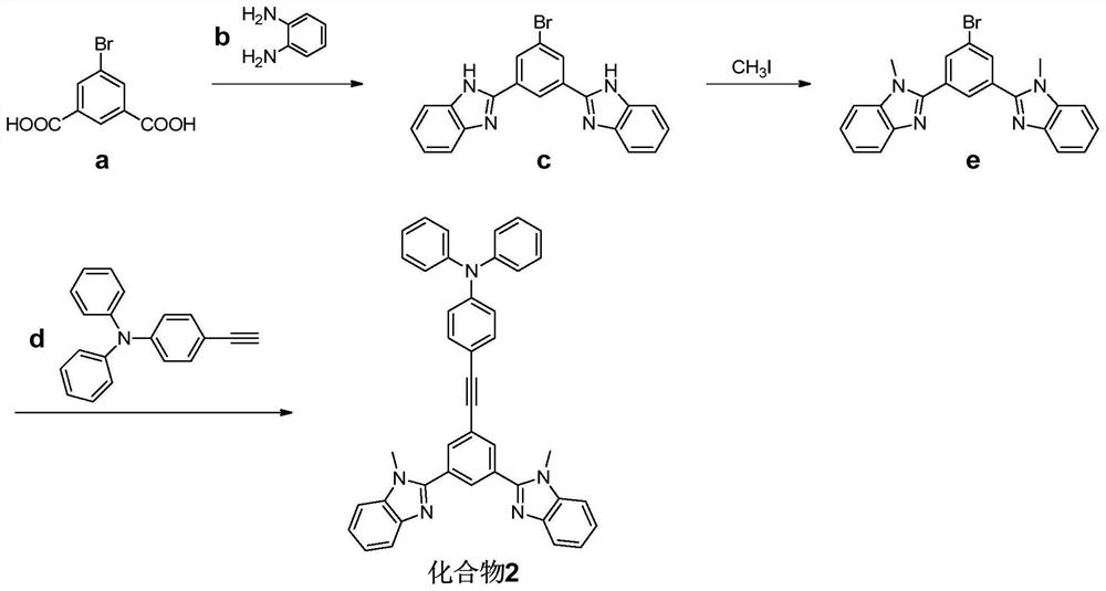 Benzimidazole derivative and application thereof in detection of nitroaromatic explosives