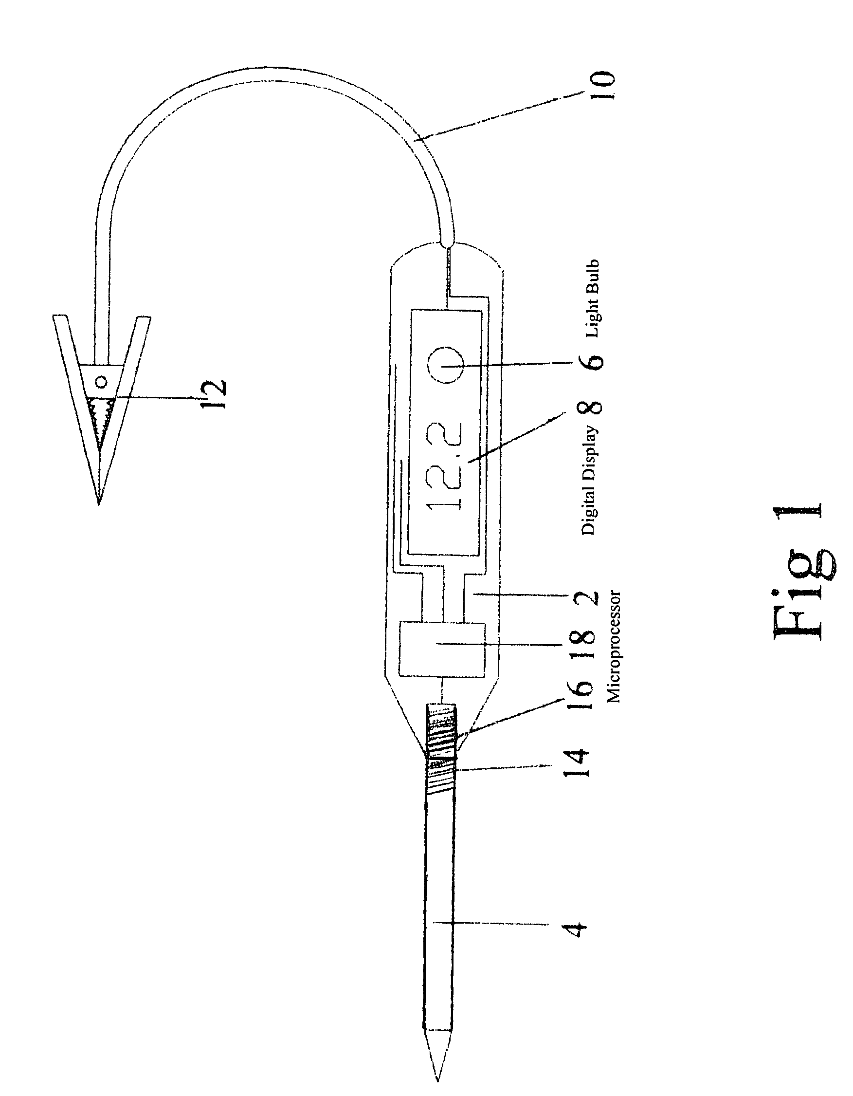 Quick reference test light probe with digital voltage meter