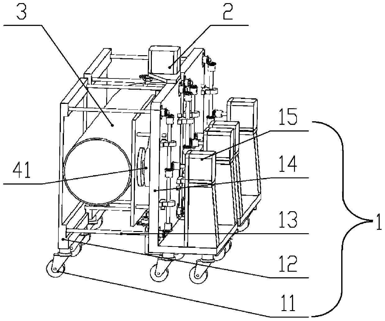 Press-bending and expanding integrated test device for thin walled tube and method