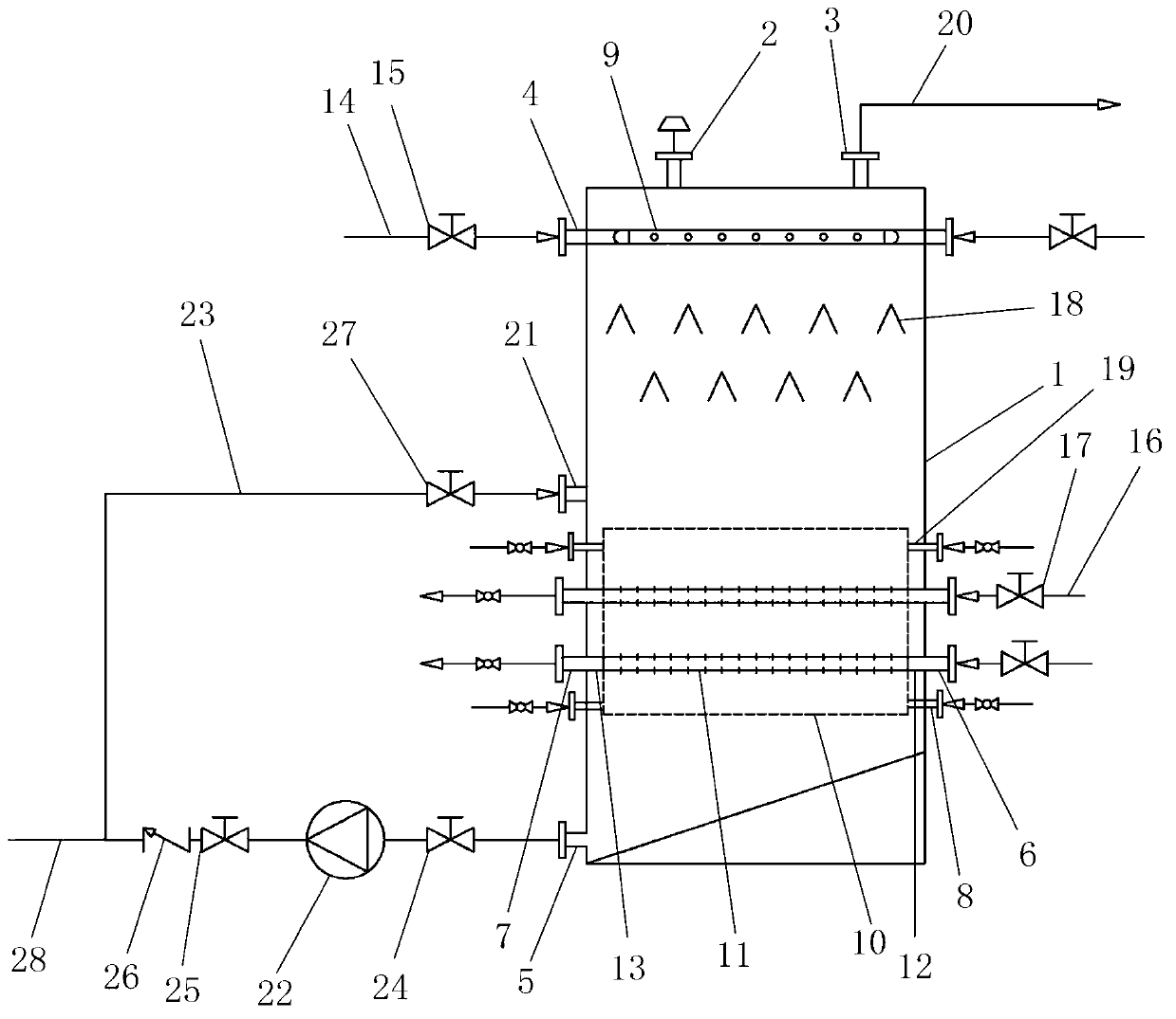 Preheating tank for heating sludge by steam