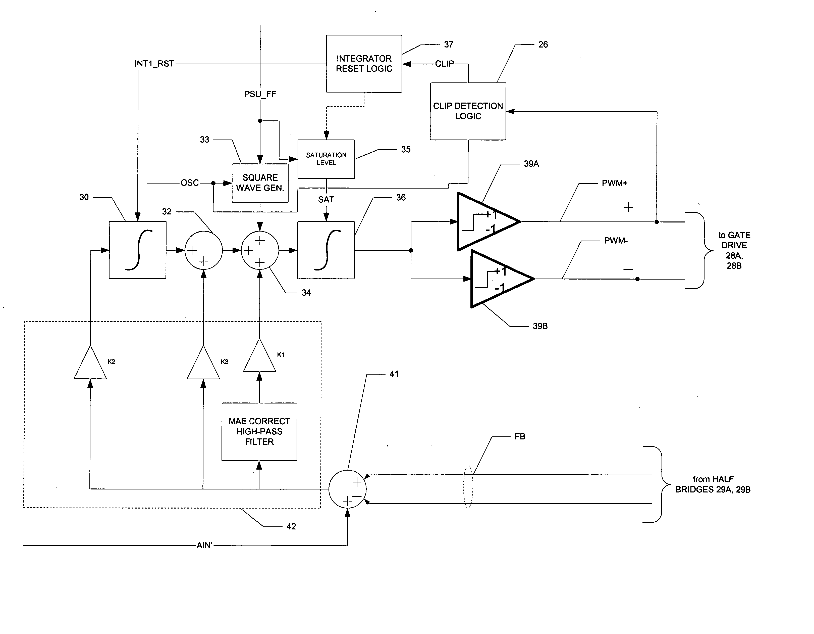 Recovery from clipping events in a class D amplifier