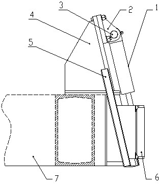 Telescopic boom of walking hanging scaffold