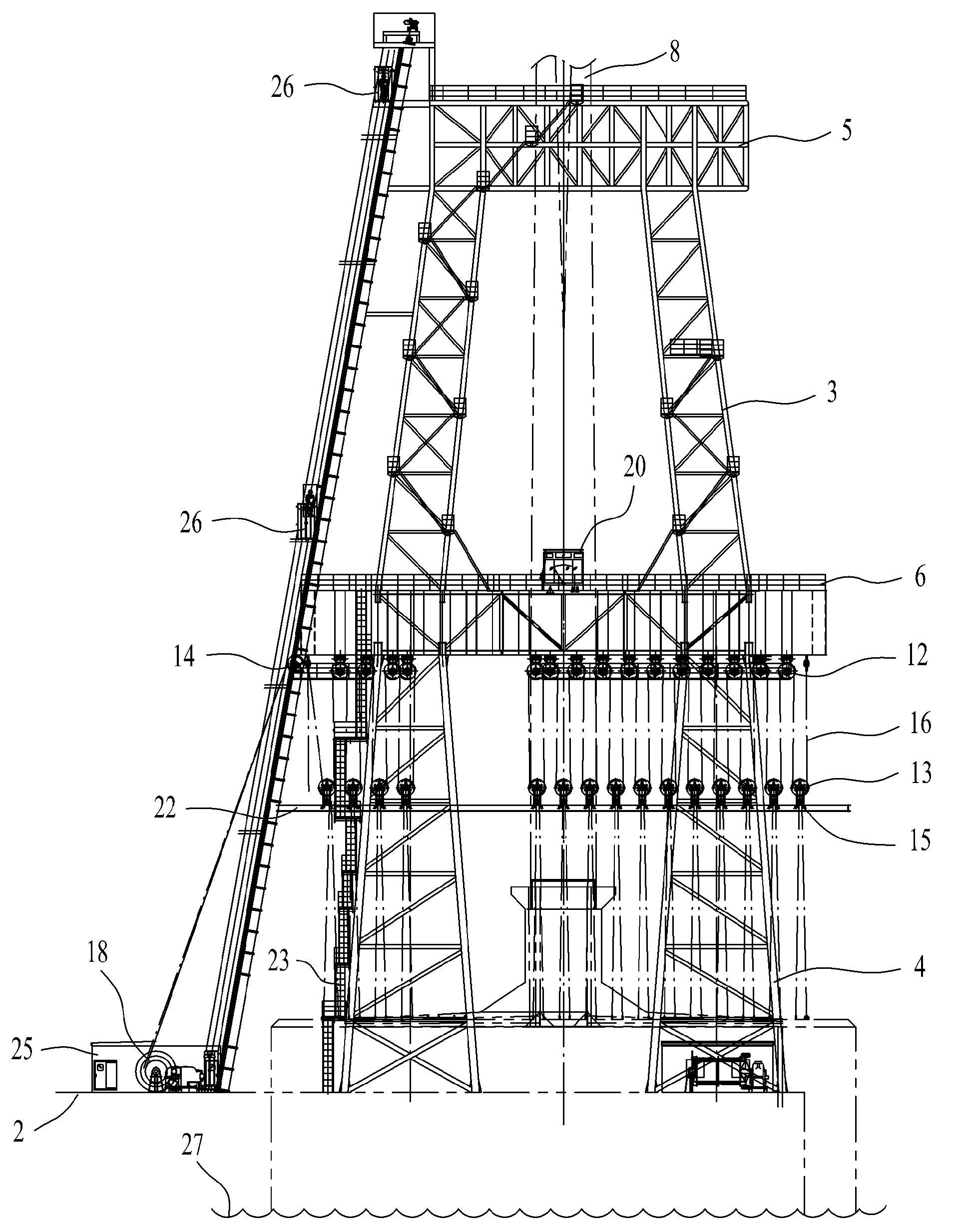 Protective device used for draught fan marine transportation and transportation installation system including the same