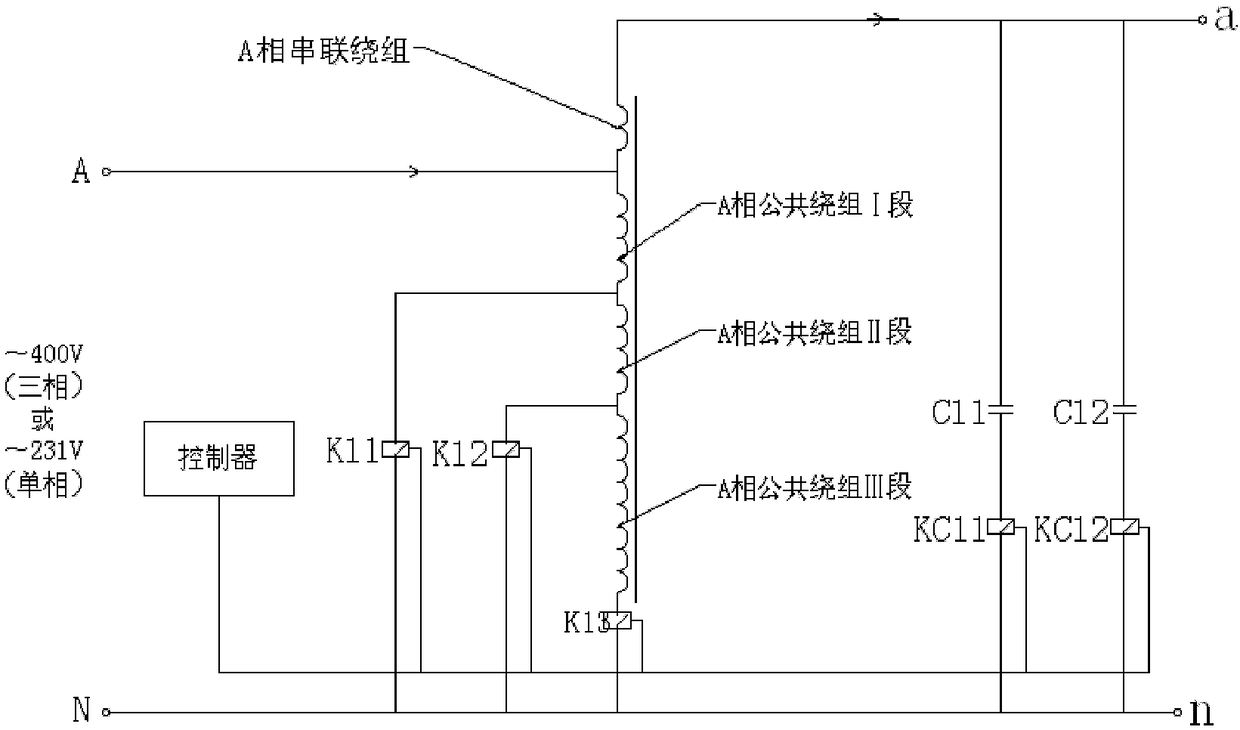 Voltage reactive compensation control device of low-voltage circuit