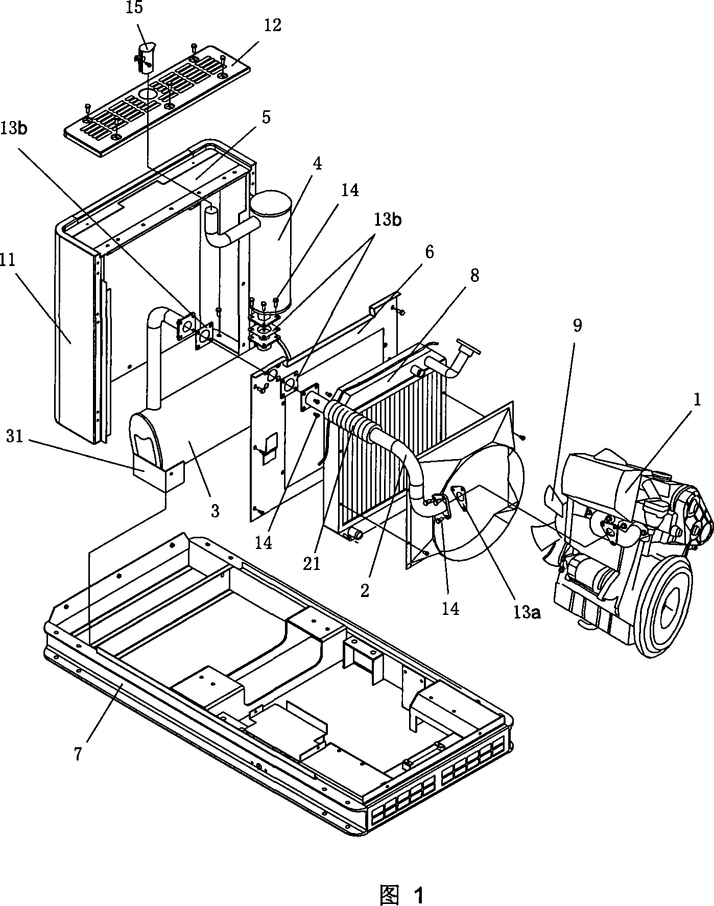 Exhaust silencing system for static generator set