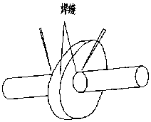 Circular-arc-T-shaped angle joint double-sided welding method
