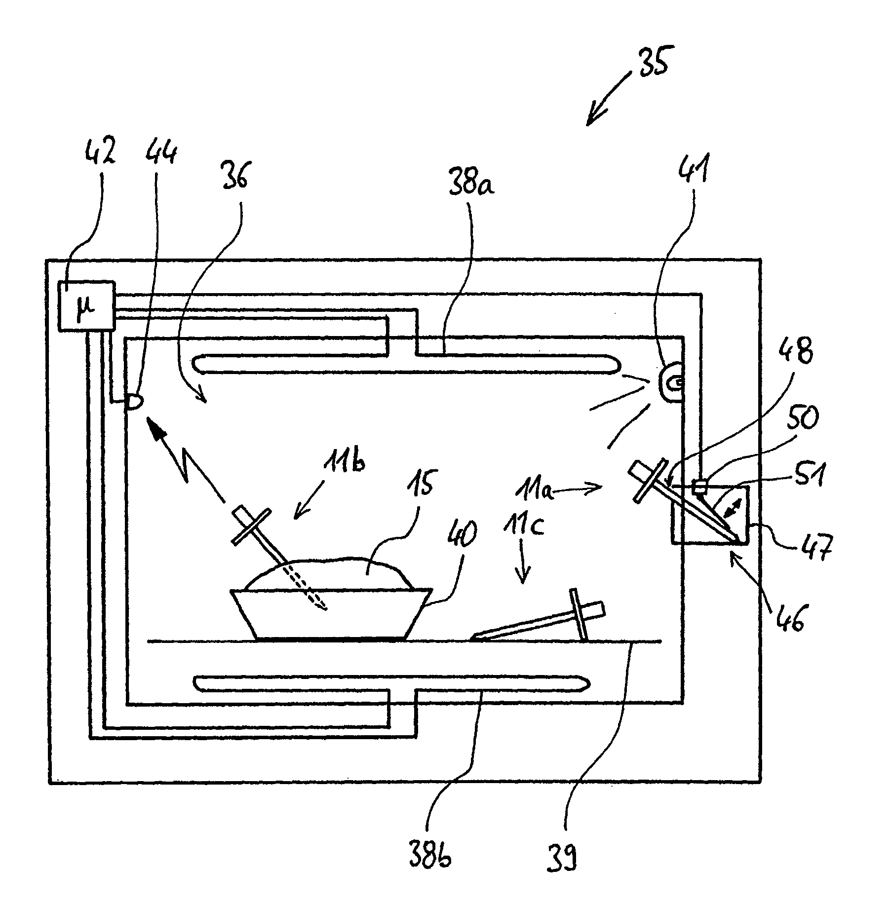 Temperature probe for an oven, oven and method for operating an oven