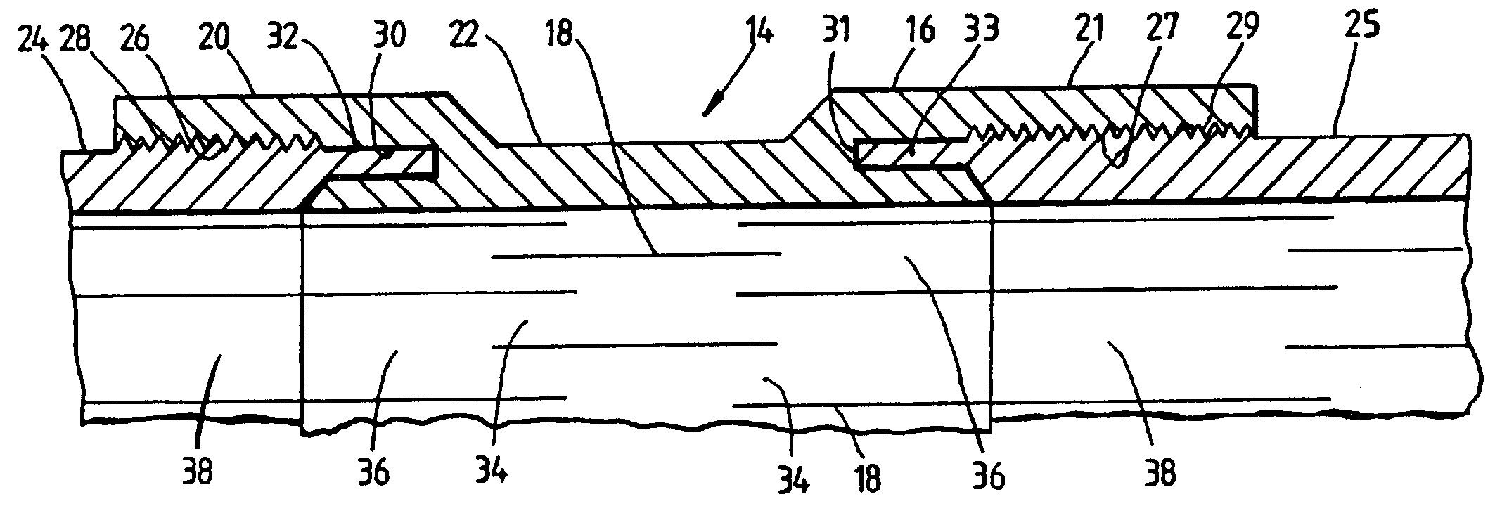 Expandable slotted tubing string and method for connecting such a tubing string