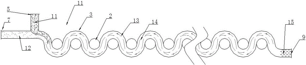 Fluid static mixing device with corrugated pipeline