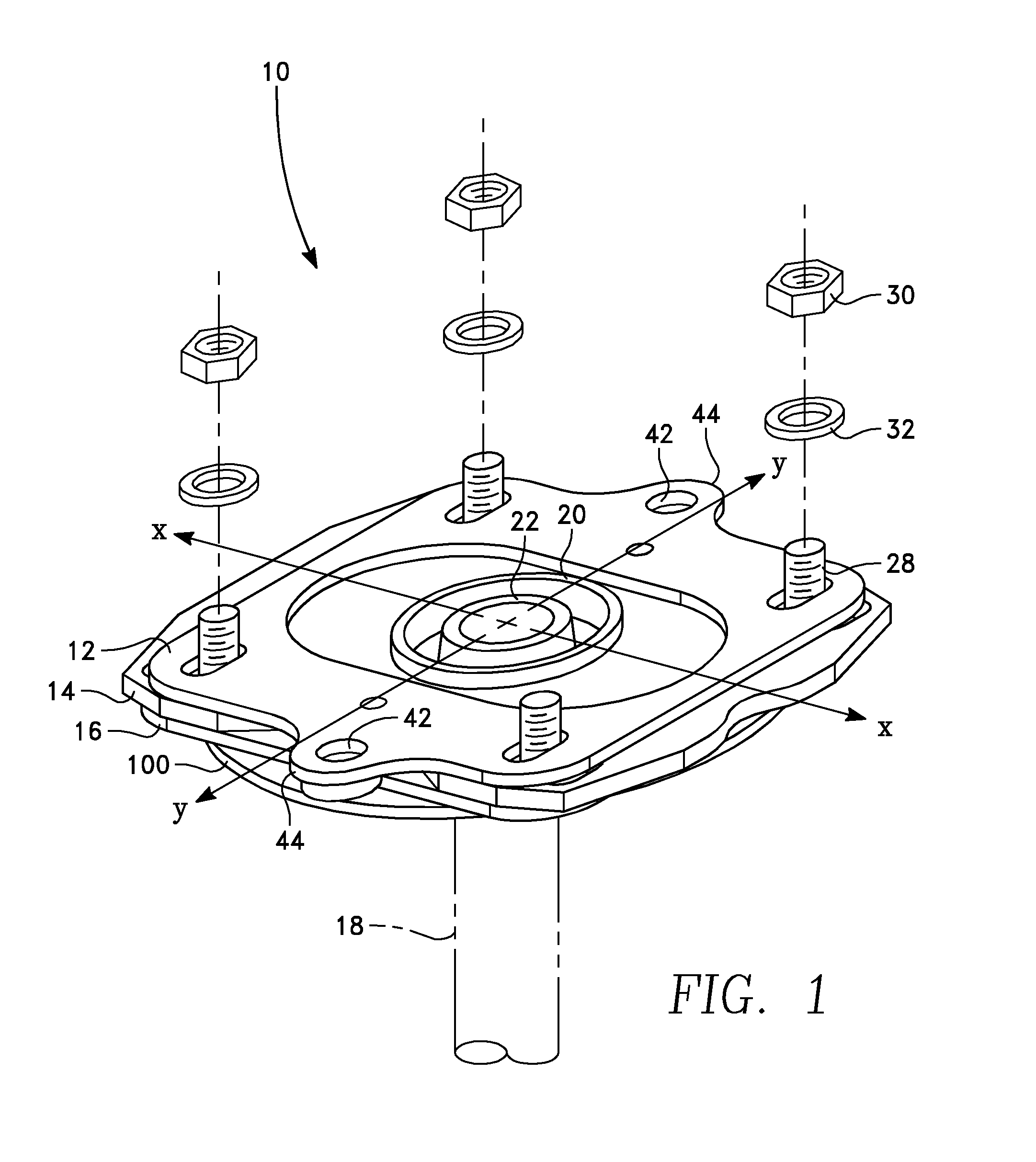 Plates allowing adjustment of caster and camber