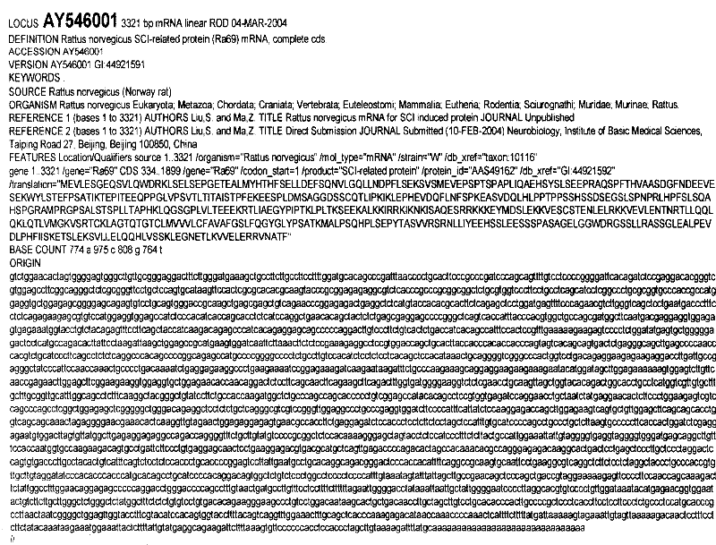 SCIRR69 gene, regulation BDNF transcription and application in biomedicine research, biological therapeutic research and invention