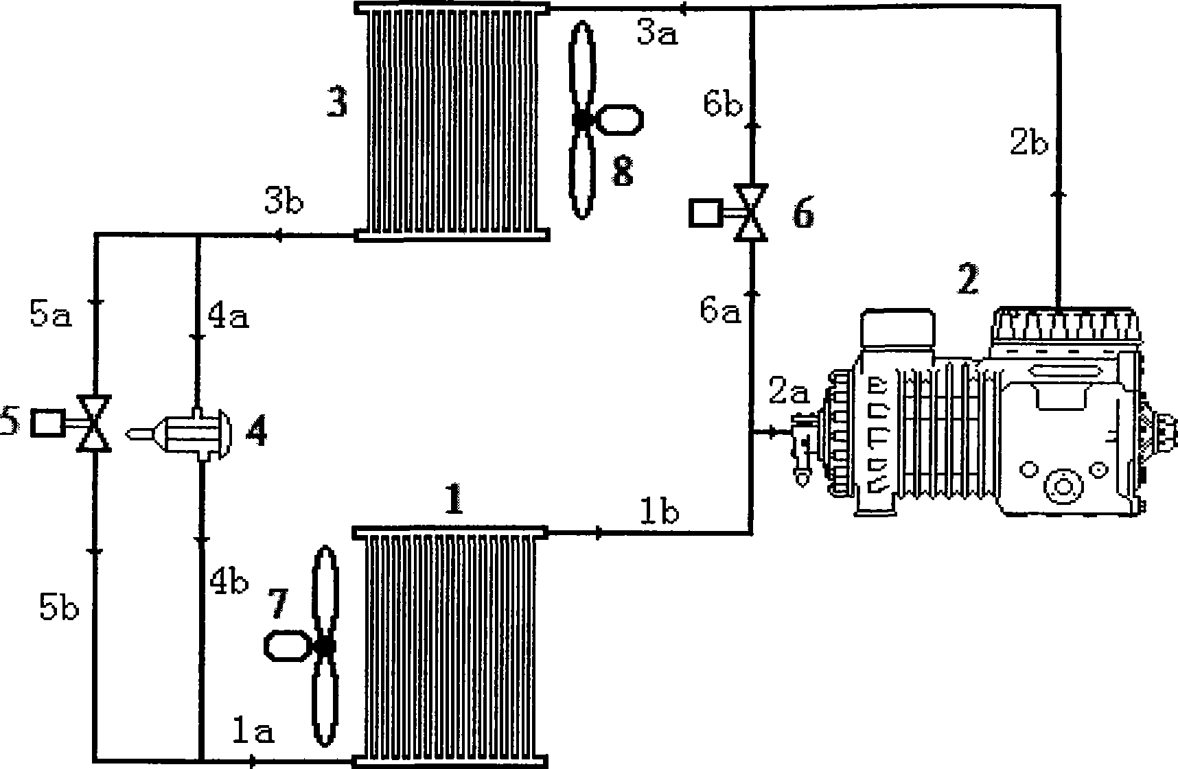 Split type refrigeration and heat pipe heat exchanging cycle coupling apparatus and cycle method