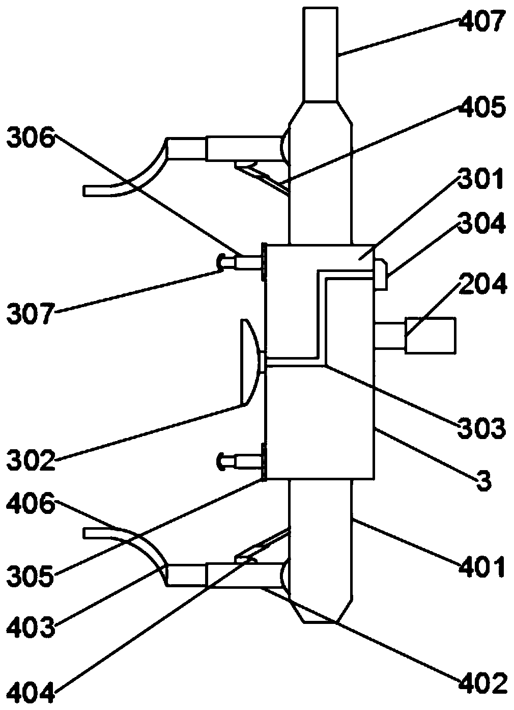 An easy-to-clamp subpackaging device for instrument lines used in automobile production