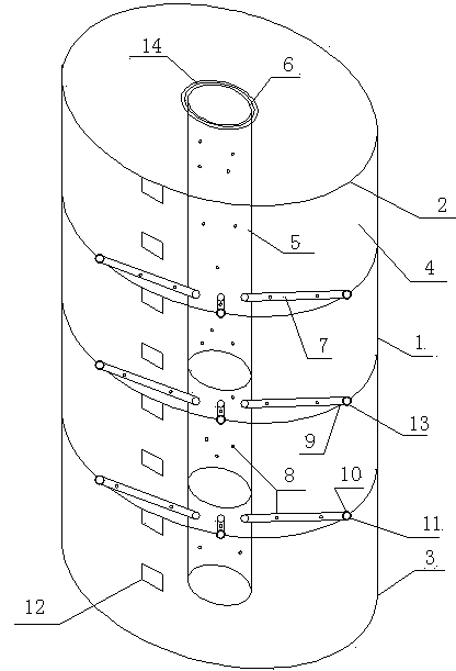 Indoor assembled ventilated grain storage bin