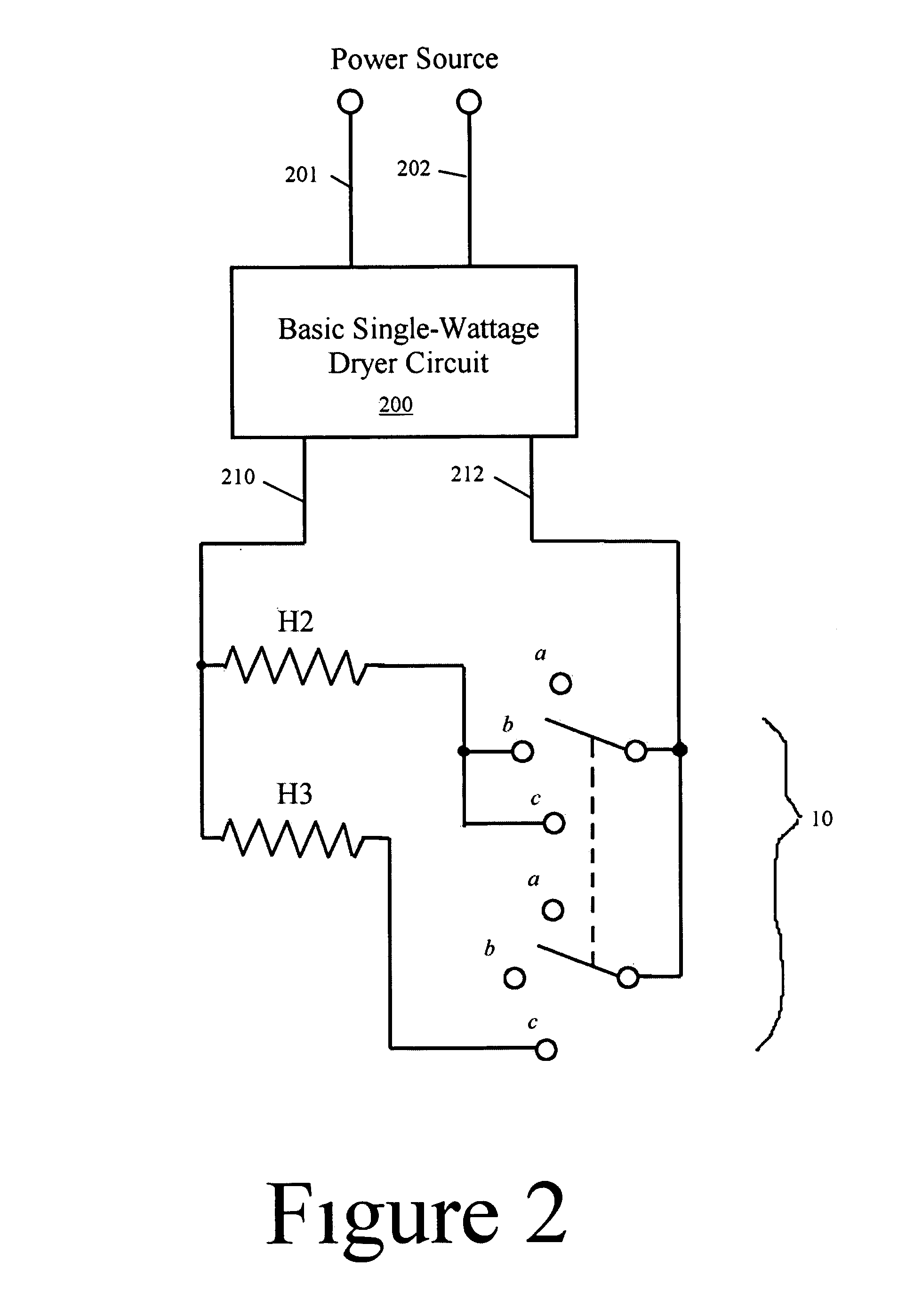 Multi-wattage blow dryer with user inaccessible power selector