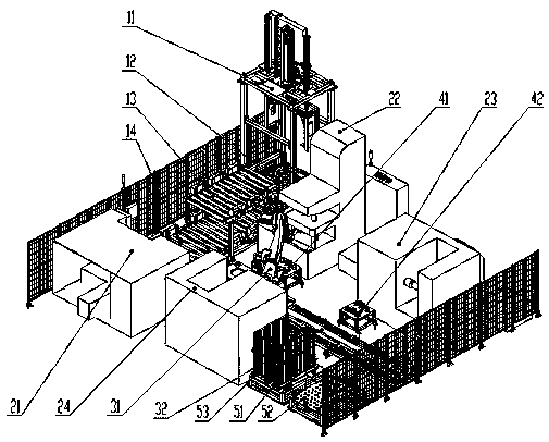 Robot-based multi-machine tool automatic feeding and discharging system and method