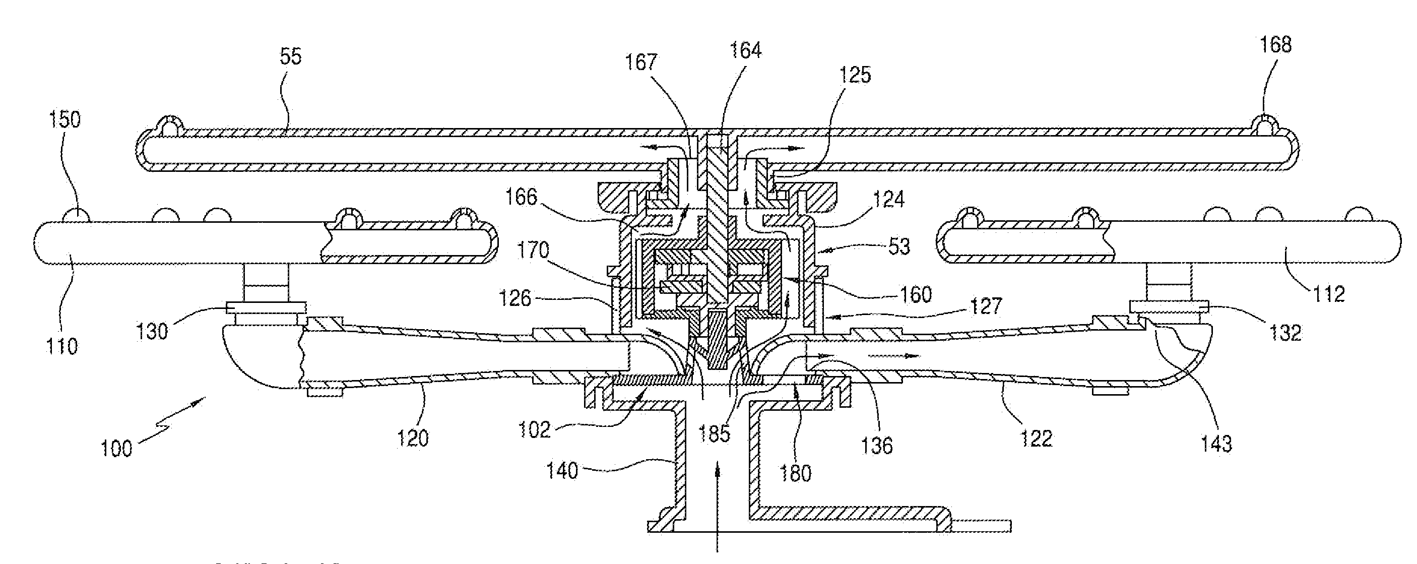 Sequencing spray arm assembly for a dishwasher