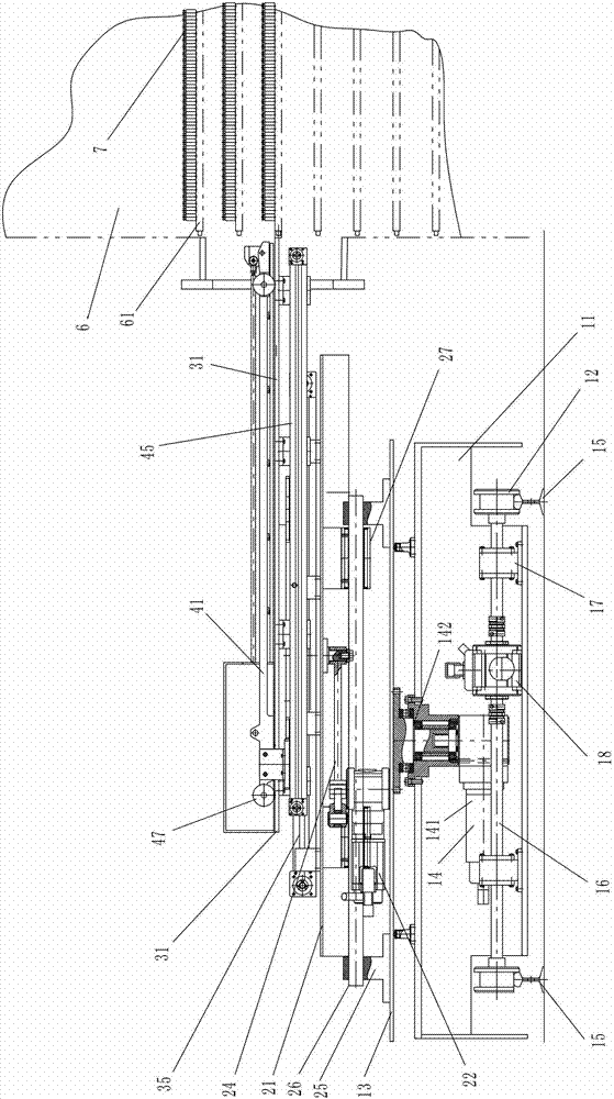 Automatic feeding and discharging vehicle for freeze-dried line