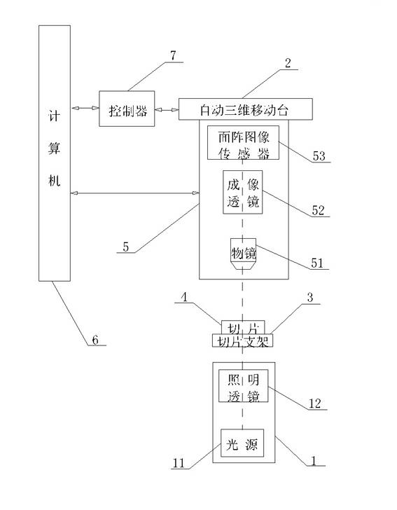 Scanning method and device for microscopic section