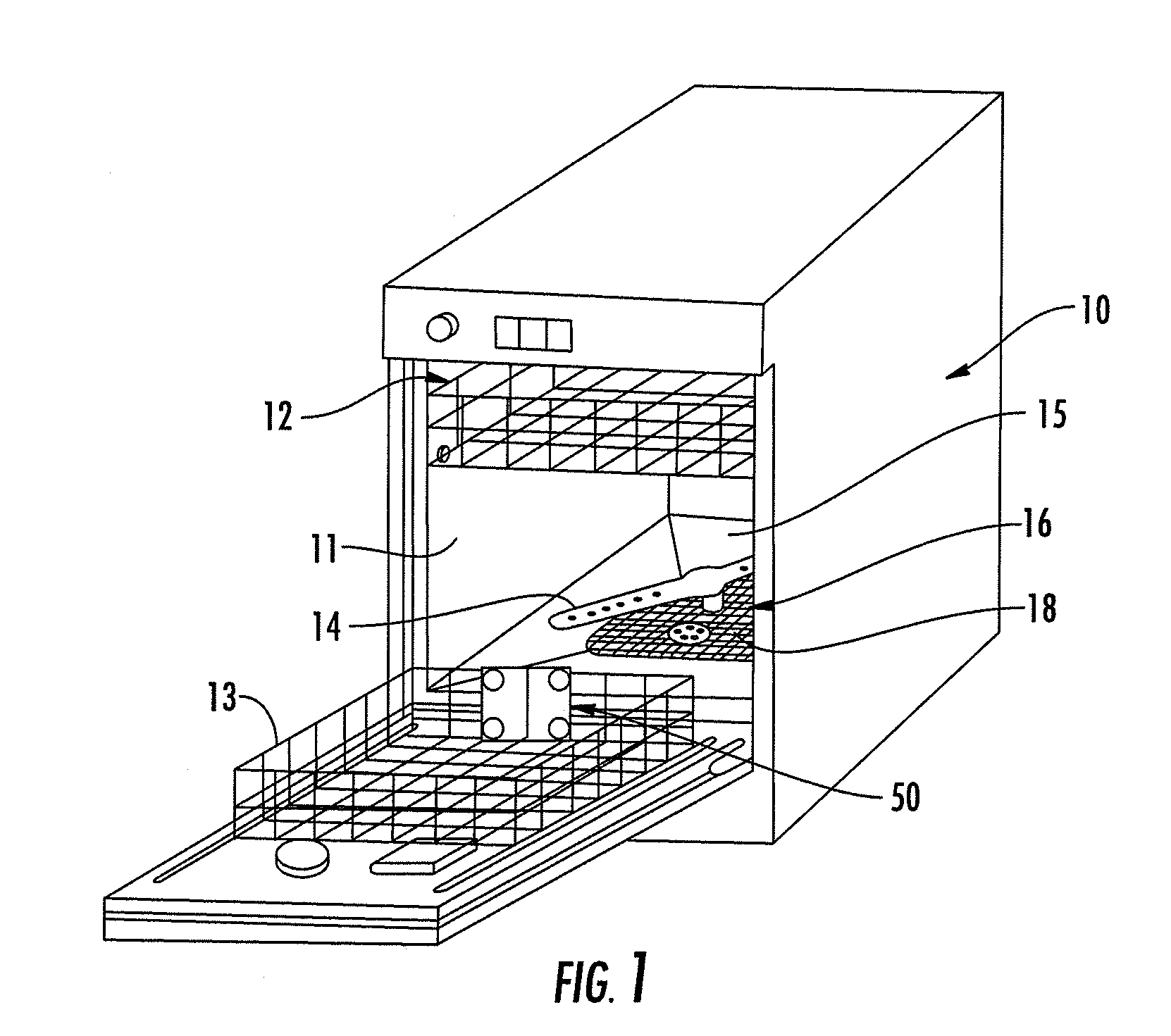 Fluid circulation arrangement for providing an intensified wash effect in a dishwasher and an associated method