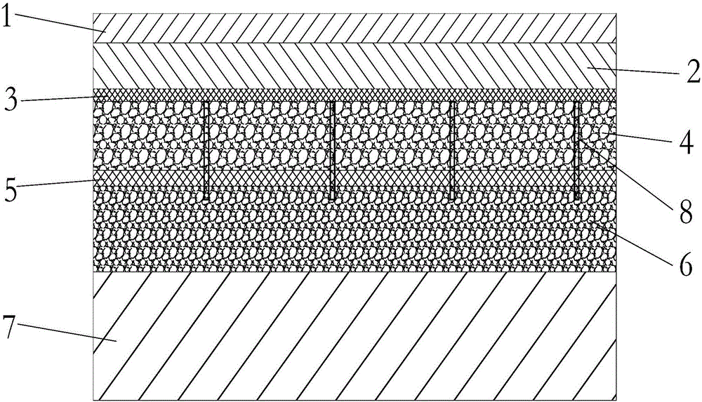 Semi-rigid base layer anti-cracking pavement structure and construction method suitable for high-temperature-difference area