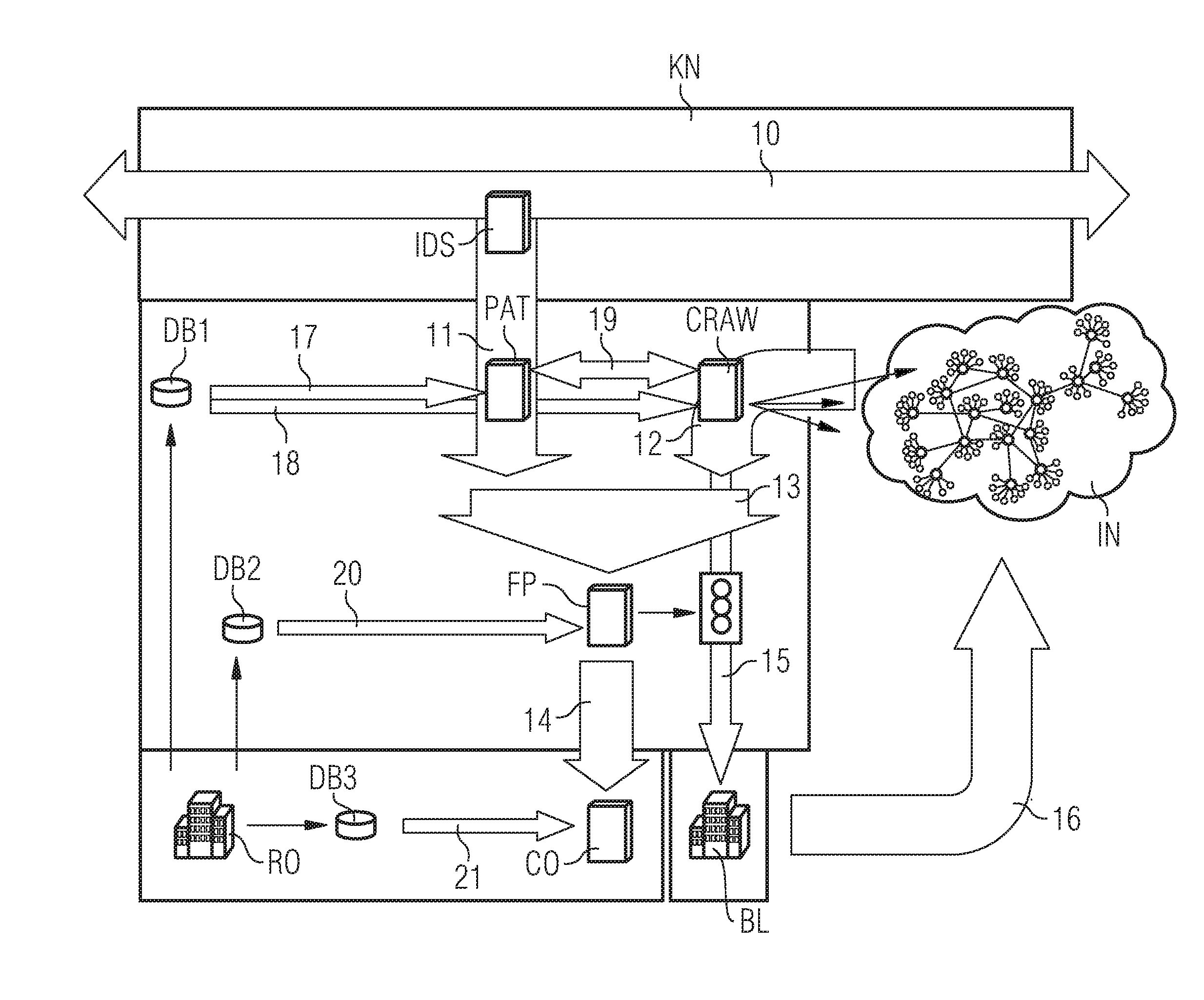 Method and communication system for the computer-aided detection and identification of copyrighted contents