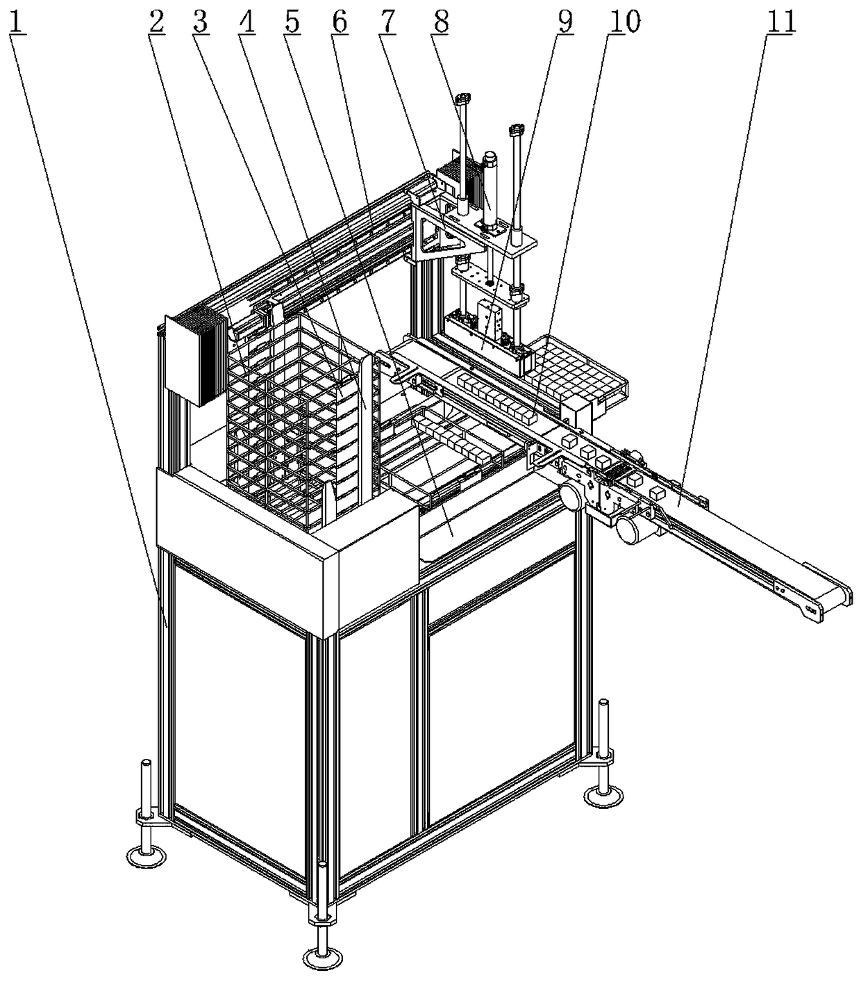 Automatic blank arrangement machine suitable for assembly line