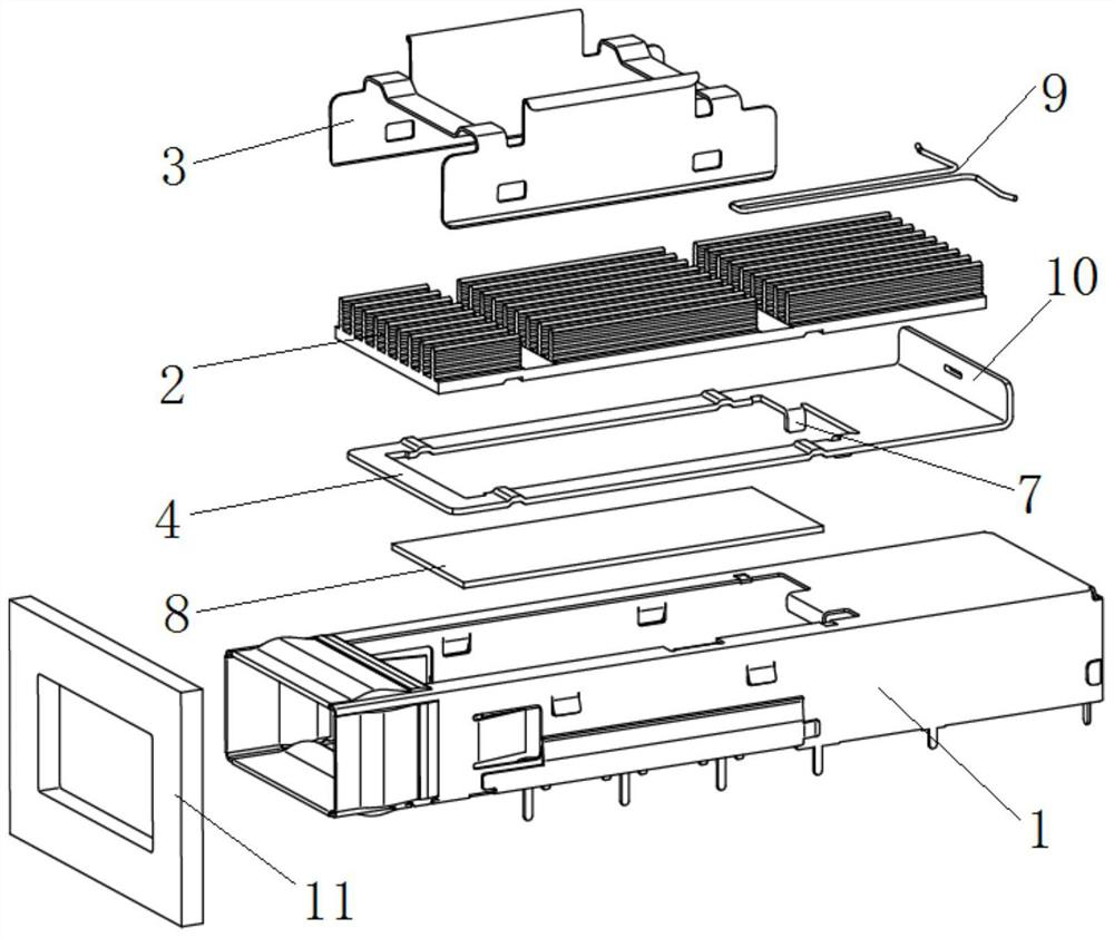 Connection mode of optical module and heat dissipation mechanism