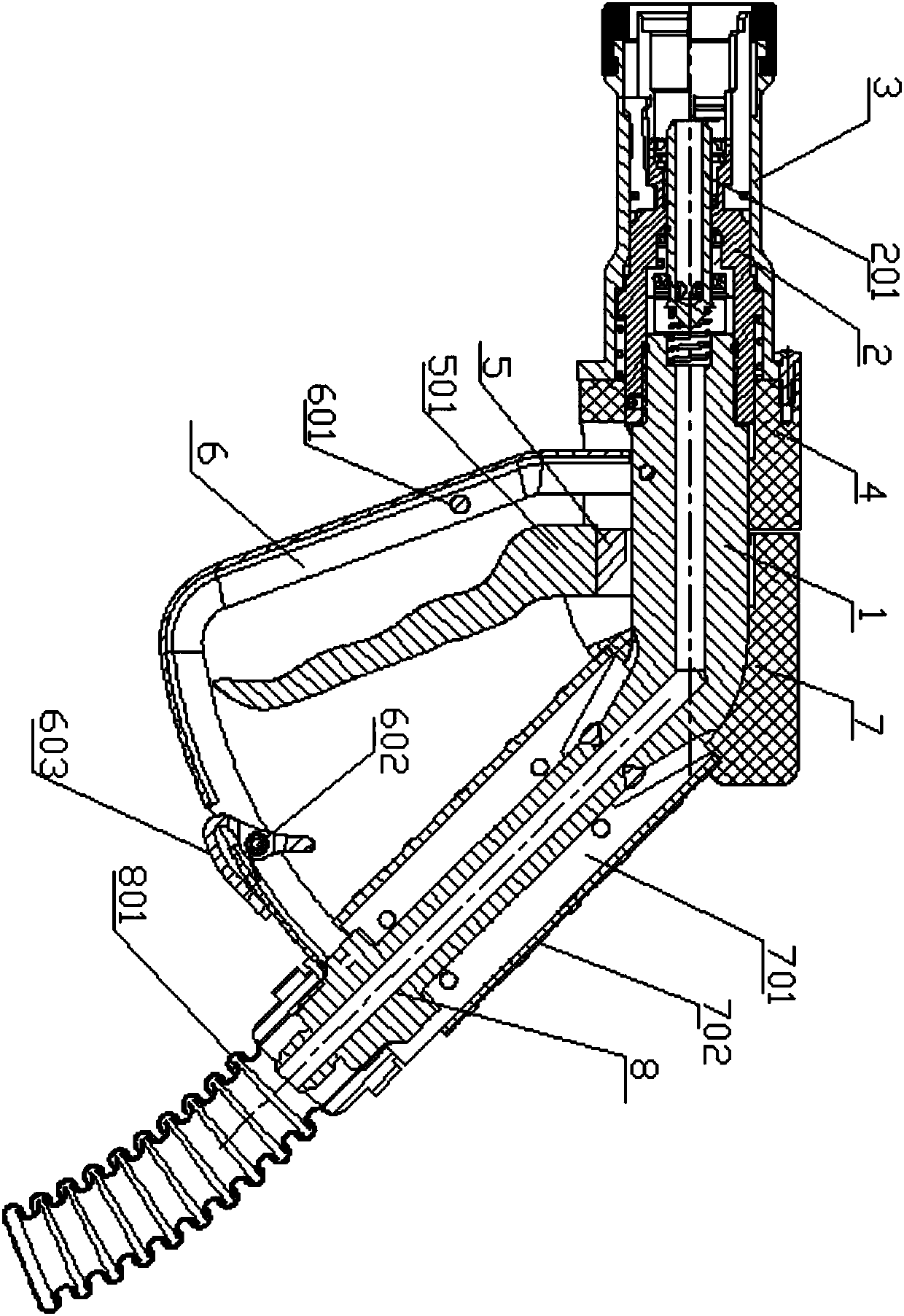 Handheld fuel cell car hydrogenation gun