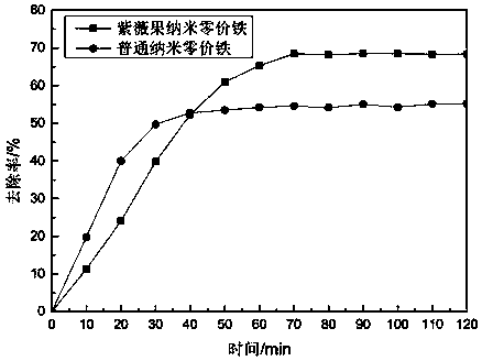 Method for preparing nanometer zero-valent iron with slow release effect by lagerstroemia indica