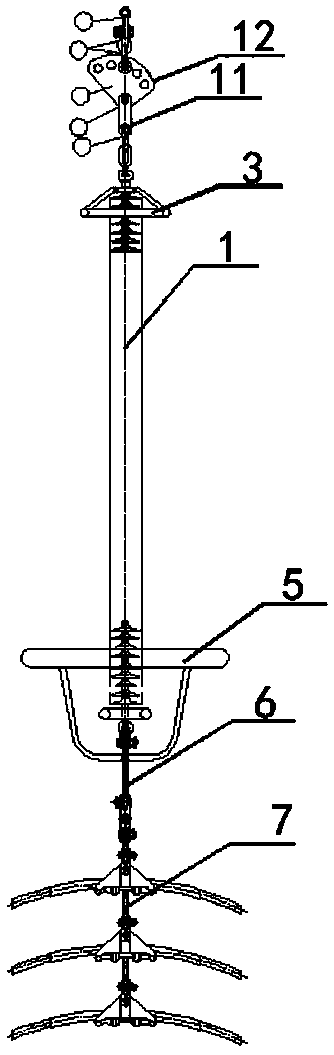 Half-V-shaped suspension string for preventing windage yaw