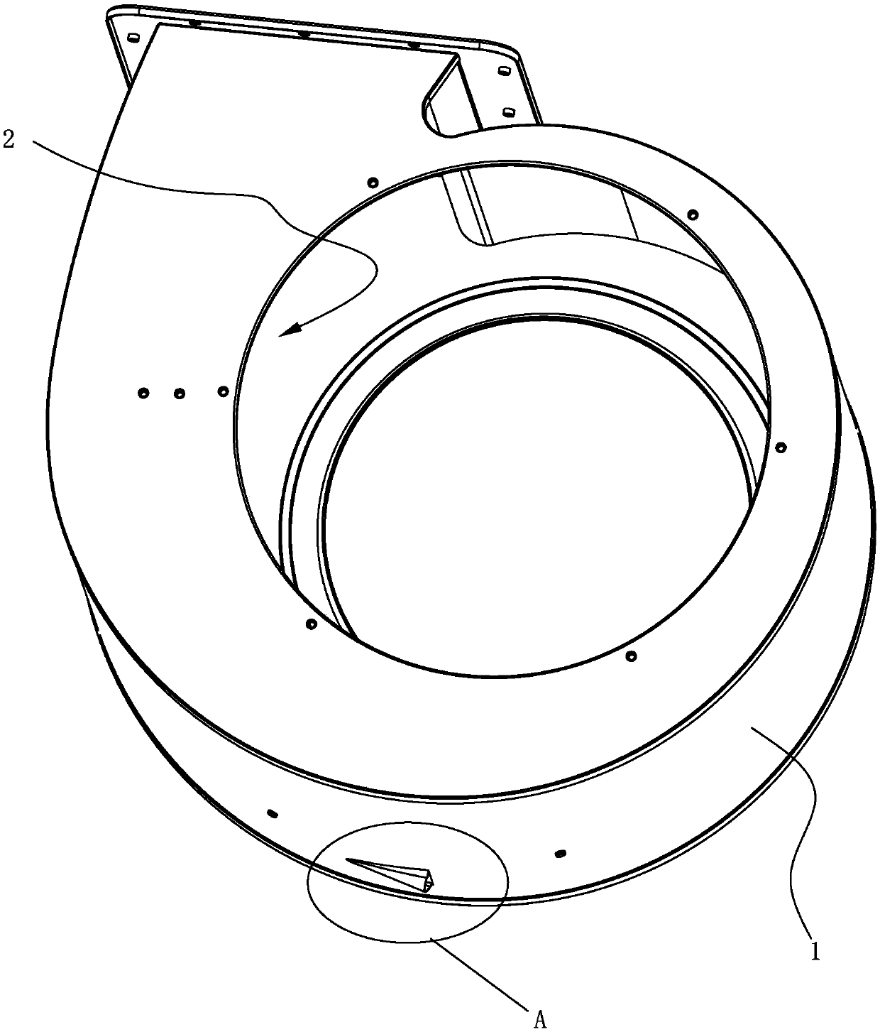 A range hood volute with noise reduction function