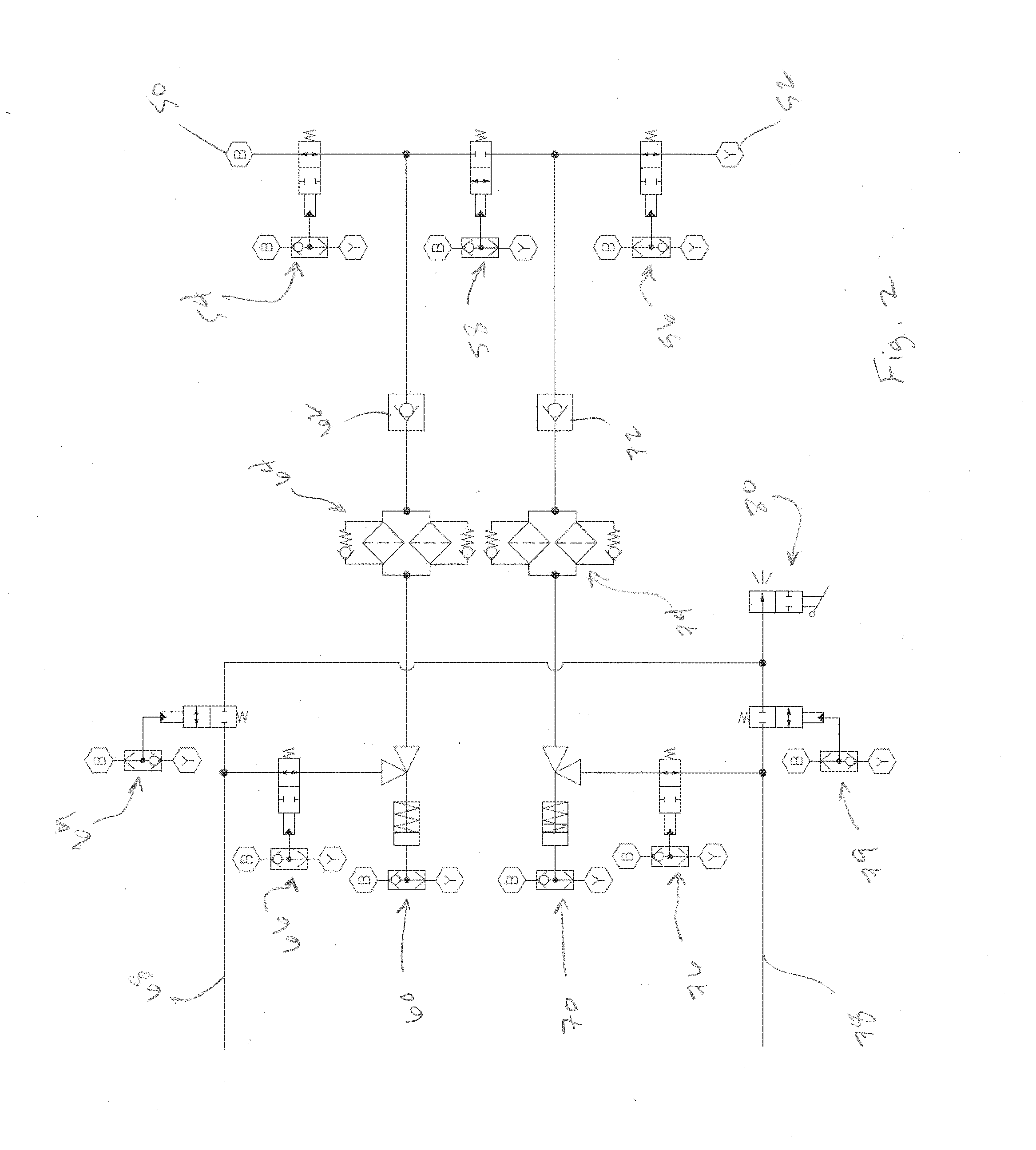 Bop control system circuit to reduce hydraulic flow/water hammer