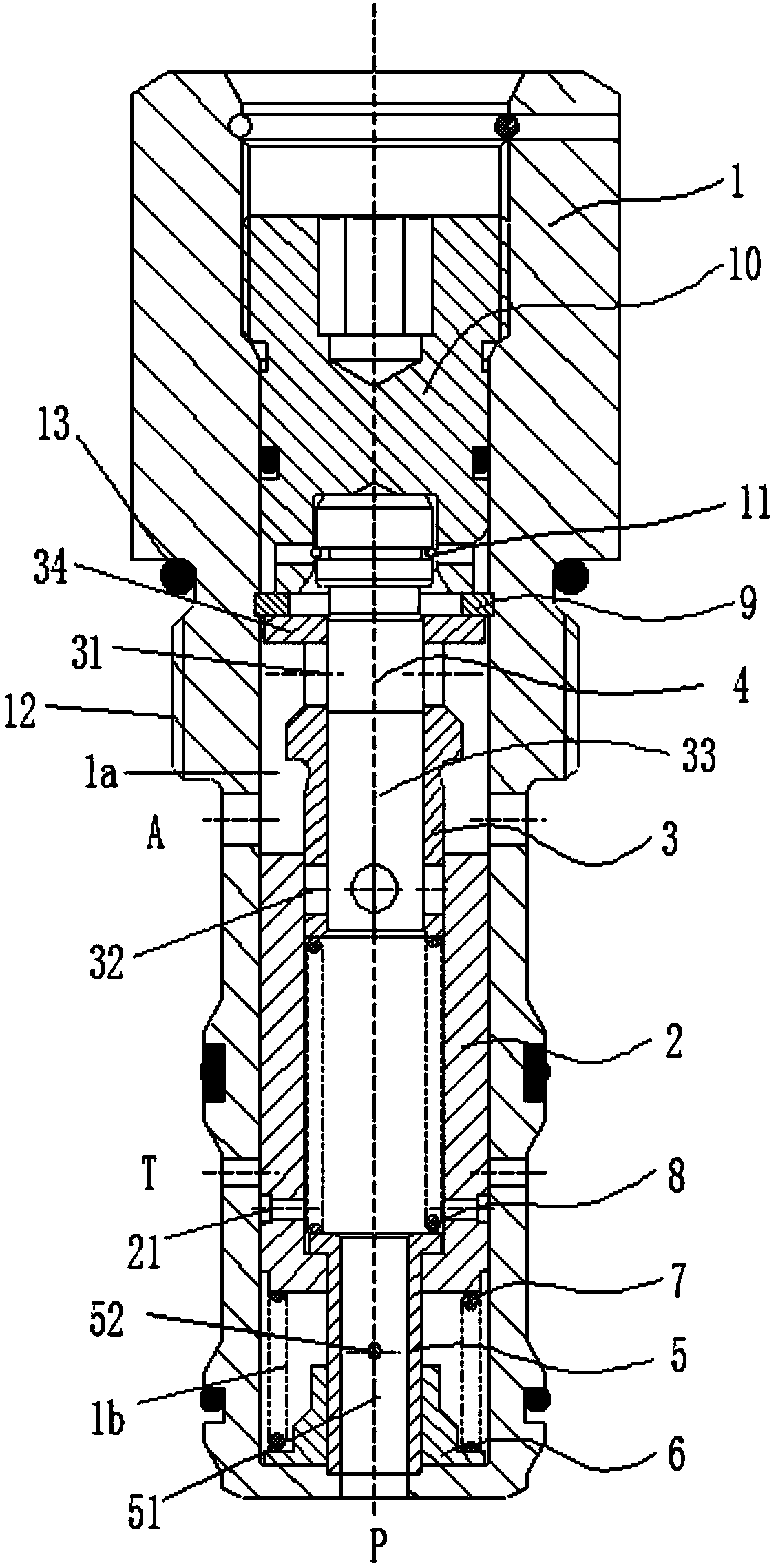 Three-way non-return speed control valve