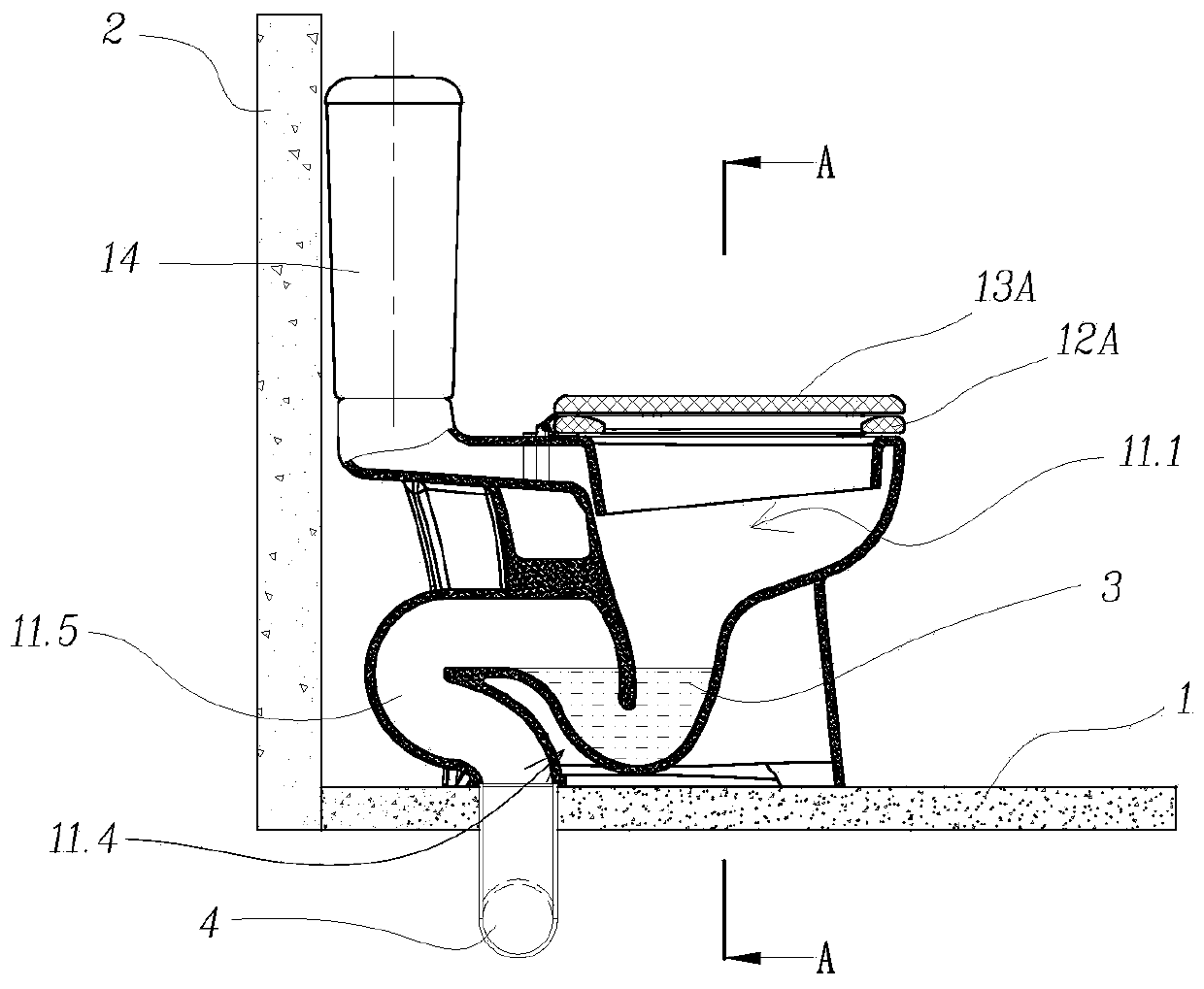 A composite toilet with separate standing and sitting and a composite toilet seat cover assembly