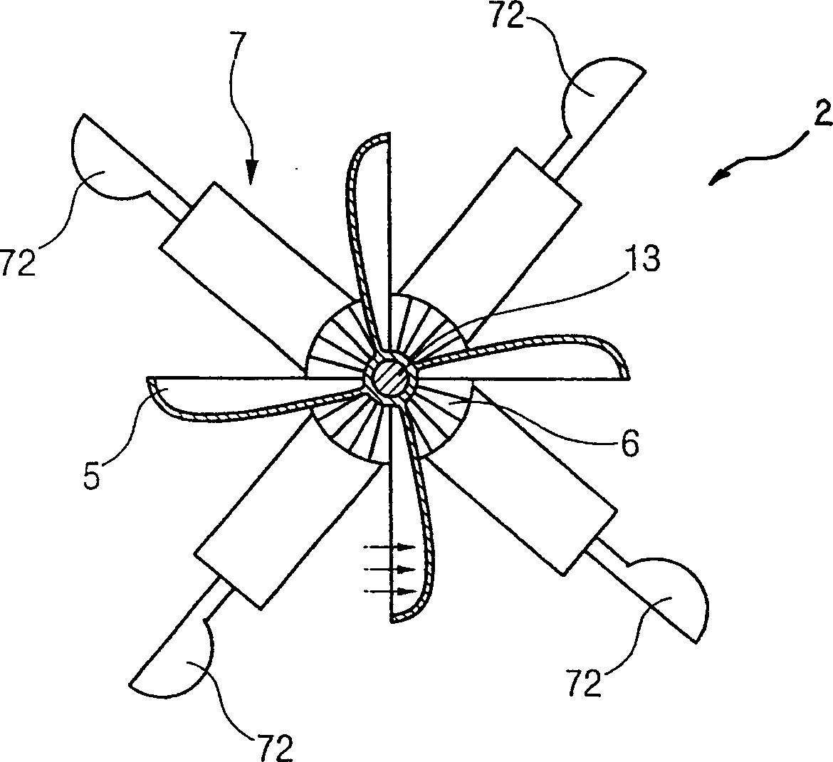 Wind power generating system used as air cheaner