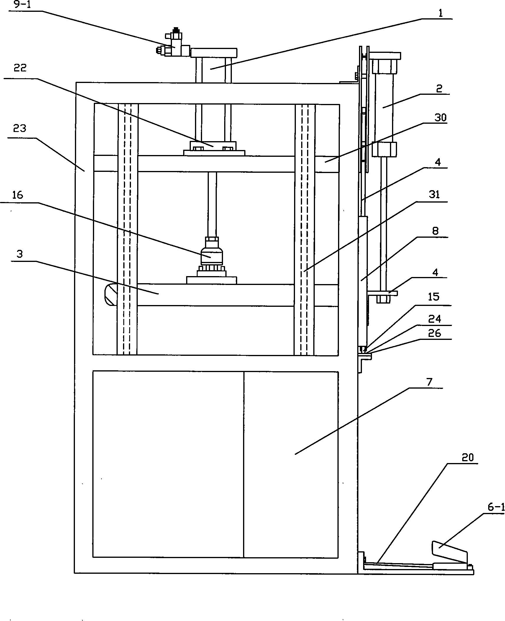 Pneumatic compression sealing machine for pillow core