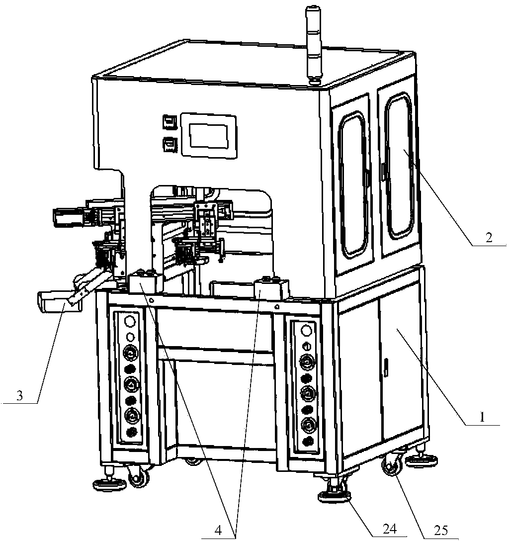 Full-automatic brass nail hot-melting assembly and detection machine based on industrial manipulator