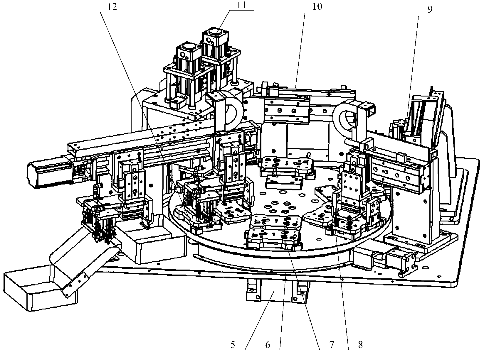 Full-automatic brass nail hot-melting assembly and detection machine based on industrial manipulator