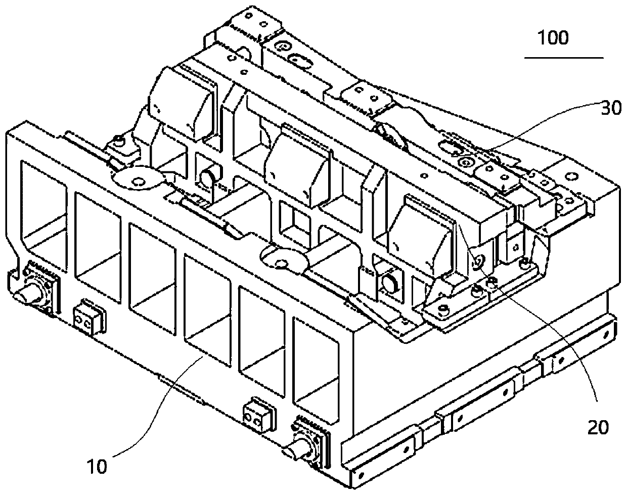 Horizontal flanging die mechanism