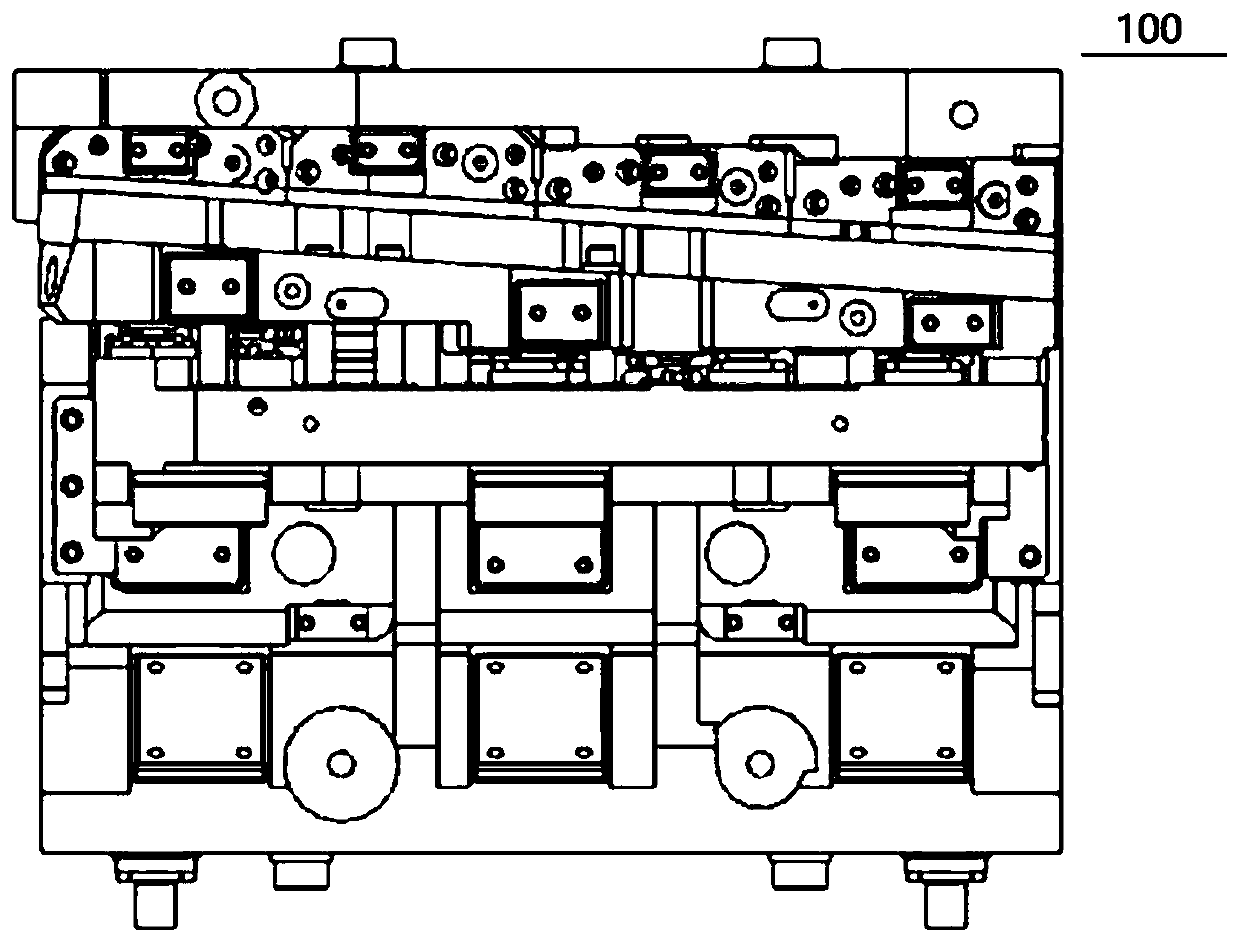 Horizontal flanging die mechanism